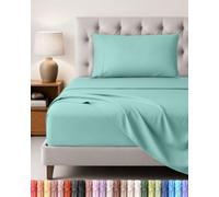 Utopia Bedding Bed Sheet Set, 3 Piece, Single, Spa blue