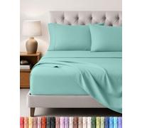 Utopia Bedding Bed Sheet Set, 4 Piece, King, Spa Blue