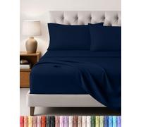 Utopia Bedding Bed Sheet Set, 4 Piece, Super King, Navy Blue