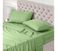 Utopia Bedding Bed Sheet Set Double, Sage, 4 Piece - Fitted Sheet, Flat Sheet with 2 Pillow Cases 50x75 - Wrinkle, Shrinkage & Fade Resistant - Oeko-Tex Certified, Polyester Microfiber Fabric