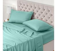 Utopia Bedding Bed Sheet Set Double, Spa Blue, 4 Piece - Fitted Sheet, Flat Sheet with 2 Pillow Cases 50x75 - Wrinkle, Shrinkage & Fade Resistant - Oeko-Tex Certified, Polyester Microfiber Fabric
