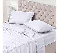Utopia Bedding Bed Sheet Set Double, White, 4 Piece - Fitted Sheet, Flat Sheet with 2 Pillow Cases 50x75 - Wrinkle, Shrinkage & Fade Resistant - Oeko-Tex Certified, Polyester Microfiber Fabric