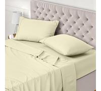 Utopia Bedding Bed Sheet Set King, Ivory, 4 Piece - Fitted Sheet, Flat Sheet with 2 Pillow Cases 50x75 - Wrinkle, Shrinkage & Fade Resistant - Oeko-Tex Certified, Polyester Microfiber Fabric