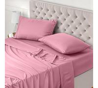 Utopia Bedding Bed Sheet Set King, Pink, 4 Piece - Fitted Sheet, Flat Sheet with 2 Pillow Cases 50x75 - Wrinkle, Shrinkage & Fade Resistant - Oeko-Tex Certified, Polyester Microfiber Fabric