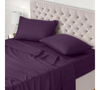 Utopia Bedding Bed Sheet Set King, Purple, 4 Piece - Fitted Sheet, Flat Sheet with 2 Pillow Cases 50x75 - Wrinkle, Shrinkage & Fade Resistant - Oeko-Tex Certified, Polyester Microfiber Fabric