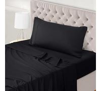 Utopia Bedding Bed Sheet Set Single, Black, 3 Piece - Fitted Sheet, Flat Sheet with 1 Pillow Case 50x75 - Wrinkle, Shrinkage and Fade Resistant - Soft Brushed Polyester Microfiber Fabric