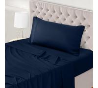 Utopia Bedding Bed Sheet Set Single, Navy Blue, 3 Piece - Fitted Sheet, Flat Sheet with 1 Pillow Case 50x75 - Wrinkle, Shrinkage and Fade Resistant - Soft Brushed Polyester Microfiber Fabric