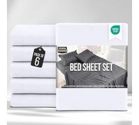 Utopia Bedding Bed Sheets Set Bulk Pack of 6 (Super King, White) - Fitted Sheet, Flat Sheet with Pillow cases 50x75 - Wrinkle, Shrinkage & Fade Resistant - Soft Brushed Polyester Microfiber Fabric