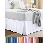 Utopia Bedding Bed Skirt - Soft Four Fold Bed Skirt - Easy Fit 15 Inch Drop - Shrink and Fade Resistant (Twin, White)