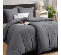 Utopia Bedding Bedding Set 135x200 4-Piece - Microfiber 2 Duvet Covers 135x200 cm + 2 Pillowcases 80x80 cm - Grey