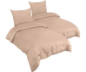 Utopia Bedding Bedding Set 135x200 4-Piece - Microfiber 2 Duvet Covers 135x200 cm + 2 Pillowcases 80x80 cm - Beige