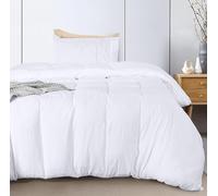 Utopia Bedding Bedding Set 135x200 cm - Microfiber Polyester Duvet Cover 135x200 cm + 1 Pillowcase with Pleated Hem 80x80 cm - White