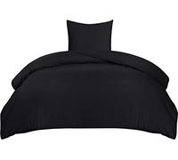 Utopia Bedding Bedding Set 135x200 - Microfiber Duvet Cover 135x200 cm + 1 Pillowcase 80x80 cm - Black