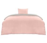 Utopia Bedding Bedding Set 135x200 - Microfiber Duvet Cover 135x200 cm + 1 Pillowcase 80x80 cm - Grey/Pink