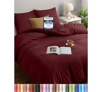 Utopia Bedding Bedding Set 220x240 - Microfiber Duvet Cover 240x220 cm + 2 Pillowcases 65x65 cm - Burgundy