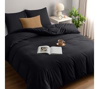 Utopia Bedding Bedding Set - Microfiber Duvet Cover 260x240 cm + 2 Pillowcases 65x65 cm - Black