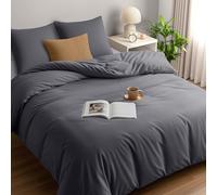 Utopia Bedding Bedding Set - Microfiber Duvet Cover 260x240 cm + 2 Pillowcases 65x65 cm - Grey