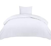 Utopia Bedding Bettwäsche 135x200 Set - Mikrofaser Bettbezug 135x200 cm + 1 Kissenbezug 80x80 cm - Weiß