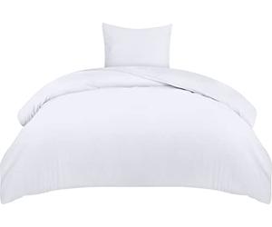 Utopia Bedding Bettwäsche 135x200 Set - Mikrofaser Bettbezug 135x200 cm + 1 Kissenbezug 80x80 cm - Weiß