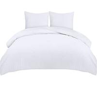 Utopia Bedding Bettwäsche 155x220 - Mikrofaser Bettbezug 155x220 cm + 2 Kissenbezüge 80x80 cm - Weiß