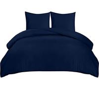 Utopia Bedding Bettwäsche 220x240 Set - Mikrofaser Bettbezug 240x220 cm + 2 Kissenbezüge 65x65 cm - Marineblau