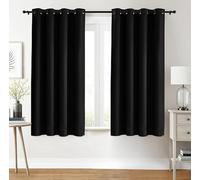 Utopia Bedding Blackout Curtains Grommet Thermal 2 Panels Drapes [Black, 46 x 54 Inches] Sound Insulated Curtain for Bedroom and Living Room (117x137 cm)