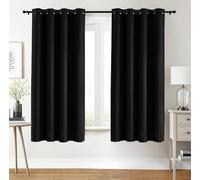 Utopia Bedding Blackout Curtains Grommet Thermal 2 Panels Drapes [Black, 46 x 72 Inches] Sound Insulated Curtain for Bedroom and Living Room (117x183 cm)