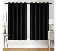 Utopia Bedding Blackout Curtains Grommet Thermal 2 Panels Drapes [Black, 66 x 72 Inches] Sound Insulated Curtain for Bedroom and Living Room (167x183 cm)