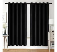 Utopia Bedding Blackout Curtains Grommet Thermal 2 Panels Drapes [Black, 66 x 90 Inches] Sound Insulated Curtain for Bedroom and Living Room (167x228 cm)