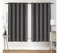 Utopia Bedding Blackout Curtains Grommet Thermal 2 Panels Drapes [Grey, 66 x 72 Inches] Sound Insulated Curtain for Bedroom and Living Room (167x183 cm)