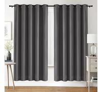 Utopia Bedding Blackout Curtains Grommet Thermal 2 Panels Drapes [Grey, 66 x 90 Inches] Sound Insulated Curtain for Bedroom and Living Room