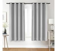 Utopia Bedding Blackout Curtains Grommet Thermal 2 Panels Drapes [Grey White, 52 x 63 Inches] Sound Insulated Curtain for Bedroom and Living Room