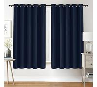Utopia Bedding Blackout Curtains Grommet Thermal 2 Panels Drapes [Navy, 66 x 72 Inches] Sound Insulated Curtain for Bedroom and Living Room