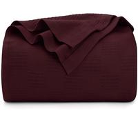Utopia Bedding Burgundy 100% Cotton Blanket [King Size - 90x108 Inch] 350GSM Lightweight, Soft and Breathable Thermal Blanket for All Seasons