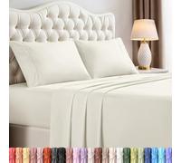 Utopia Bedding California King Size Sheet Set - 4 Piece Bed Sheets, Soft and Breathable Microfiber, Includes 1 Fitted Sheet, 1 Flat Sheet and 2 Pillowcases - Oeko-Tex (Ivory)