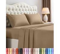 Utopia Bedding California King Size Sheet Set - 4 Piece Bed Sheets, Soft and Breathable Microfiber, Includes 1 Fitted Sheet, 1 Flat Sheet and 2 Pillowcases - Oeko Tex (Sand)