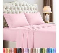 Utopia Bedding California King Size Sheet Set - 4 Piece Bed Sheets, Soft and Breathable Microfiber, Includes 1 Fitted Sheet, 1 Flat Sheet and 2 Pillowcases - Oeko Tex (Crystal Pink)