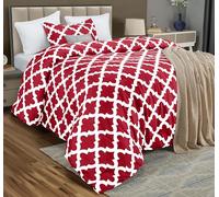 Utopia Bedding - Comforter Bedding Set with 1 Pillow Sham - Bedding Comforter Sets - Down Alternative Comforter - Soft and Comfortable - Machine Washable, Quatrefoil Red, Twin