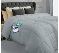 Utopia Bedding Comforters King UK Size, All Season Duvet Insert, Down Alternative Box Stitched Bed Comforter with Corner Tabs, Machine Washable (Light Grey)