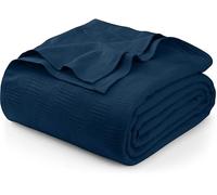 Utopia Bedding Cotton King Blanket - Navy - 108 x 90 Inches - 350 GSM Soft Breathable Blanket