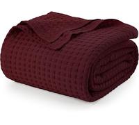 Utopia Bedding Cotton Waffle Blanket 300 GSM (Burgundy - 274x228 cm) Soft Lightweight Breathable Bed Blanket Big Size Layering Any Bed for All Season