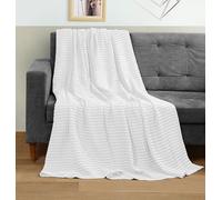 Utopia Bedding Cotton Waffle Blanket 300 GSM (White - 152x127 cm) Soft Lightweight Breathable Bed Blanket Big Size Layering Any Bed for All Season