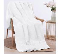 Utopia Bedding Cotton Waffle Blanket 300 GSM (White - 152x127 cm) Soft Lightweight Breathable Bed Blanket Big Size Layering Any Bed for All Season