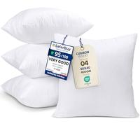 Utopia Bedding Cushion Inserts 40cm x 40cm (16x16 inch) Pack of 4 Hollowfibre Inner Pads for Sofa or Bed - White Cushions Fillers