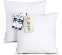 Utopia Bedding Cushion Inserts 45cm x 45cm (18x18 inch) Pack of 2 Hollowfibre Inner Pads for Sofa or Bed - White Cushion Fillers