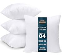 Utopia Bedding Cushion Inserts (Pack of 4) - 60x60 cm (24x24 inch) Hollowfibre Inner Pads for Sofa or Bed - White Cushion Fillers Thorw Pillow