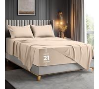 Utopia Bedding Deep Pocket Full Sheet Set - Fits Mattresses Up to 21 inches - 4 Piece Bed Sheets Soft Cooling Sheets - Fade & Shrink Resistant - (Beige)