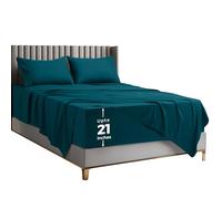 Utopia Bedding Deep Pocket Queen Sheet Set - Fits Mattresses Up to 21 inches - Cooling, Soft & Breathable - Oeko-TEX 4 Piece Bed Sheets (Denim Blue)