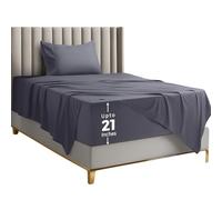 Utopia Bedding Deep Pocket Twin Sheet Set - Fits Mattresses Up to 21 inches - Cooling, Soft & Breathable - Oeko-TEX 4 Piece Bed Sheets (Grey)