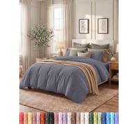 Utopia Bedding Double Duvet Cover Set - 3 Piece Microfiber Bedding Set - Includes 1 Duvet Cover with hidden zipper & 2 Pillowcases with envelop closure (Grey)